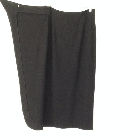 Lands End Black Wool Wrap Skirt Midi Pencil size M - Picture 6 of 11